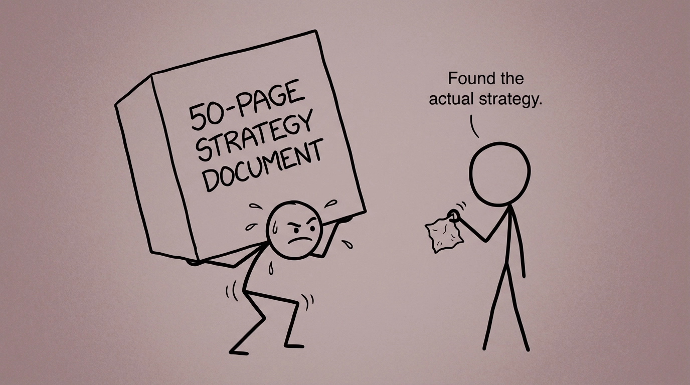 Ideas wearing a strategy costume
